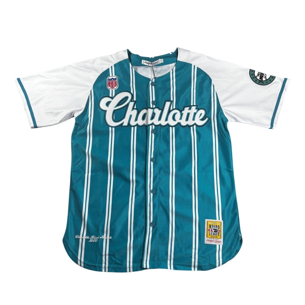 Headgear Classics Charlotte Black Hornets 1950 Negro League Jersey Teal HGC193 L